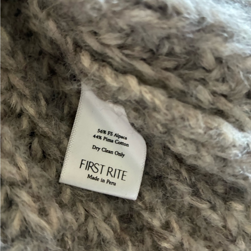 First Rite alpa cotton sweater coat in undyed ash size large - Picture 5 of 5